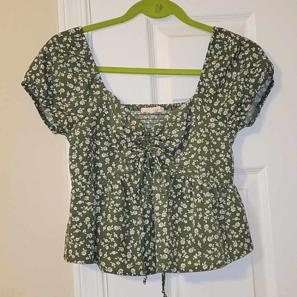Floral Green Top
